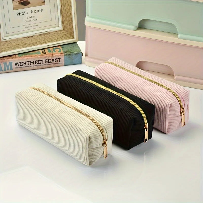 Durable Corduroy Pencil Case