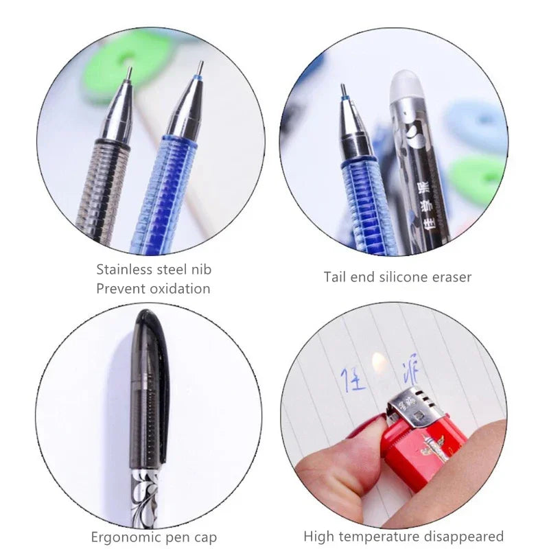 52Pcs/Set Gel Pen Erasable Refill Rod Erasable Pens 0.5mm