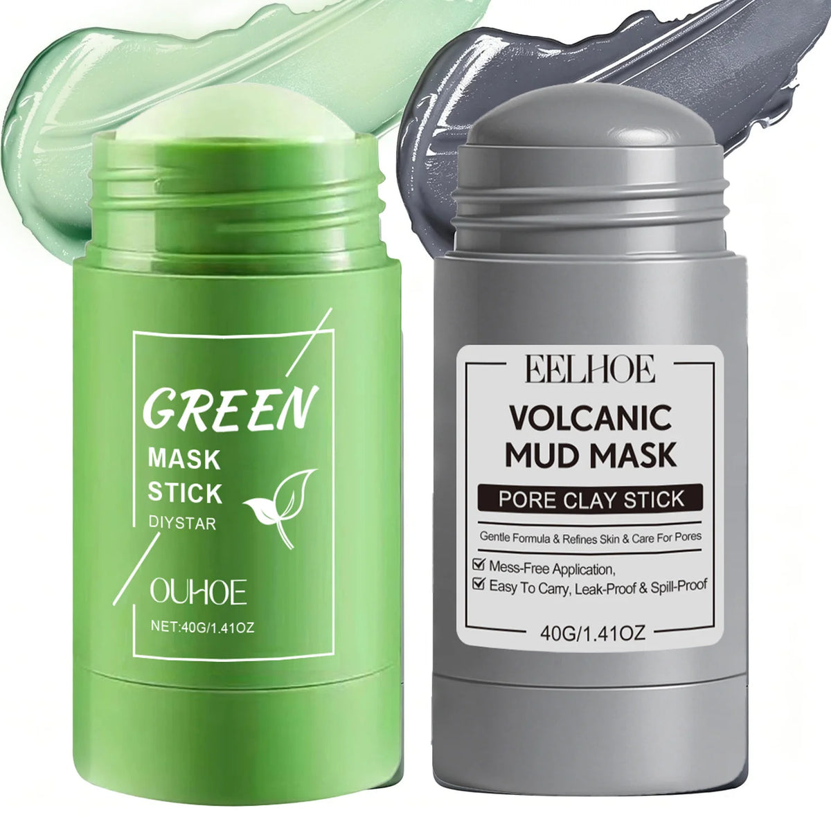 Alaska Volcano & Green Tea Deep Pore Cleansing Mask Stick Blackhead Remover&Oil Control Exfoliating Clay